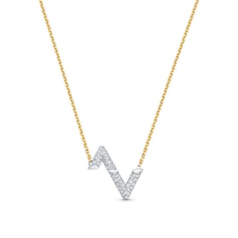 LV Volt Upside Down Pendant, Yellow Gold, White Gold And 